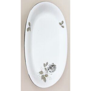 Winterling 8"x12.5" Smoke Rose Gray White Serving Platter Bavaria Germany EUC